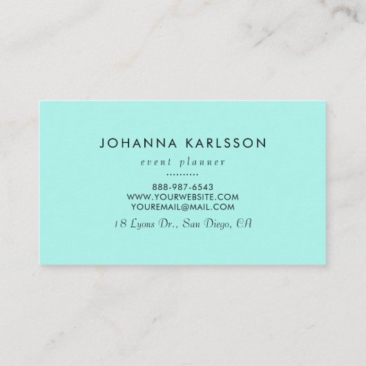 Moderne witte marmer met Aqua Block Visitekaartje (Achterkant)