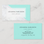 Moderne witte marmer met Aqua Block Visitekaartje (Voorkant / Achterkant)