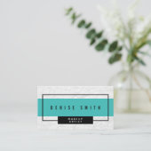 Moderne witte marmer met Aqua Visitekaartje (Staand voorkant)