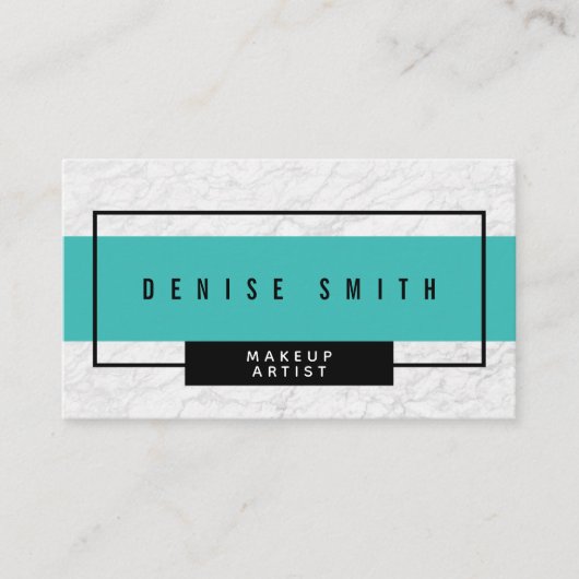 Moderne witte marmer met Aqua Visitekaartje (Voorkant)