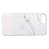 Moderne witte marmer met roze accentkleur Case-Mate iPhone case (Achterkant (Horizontaal))