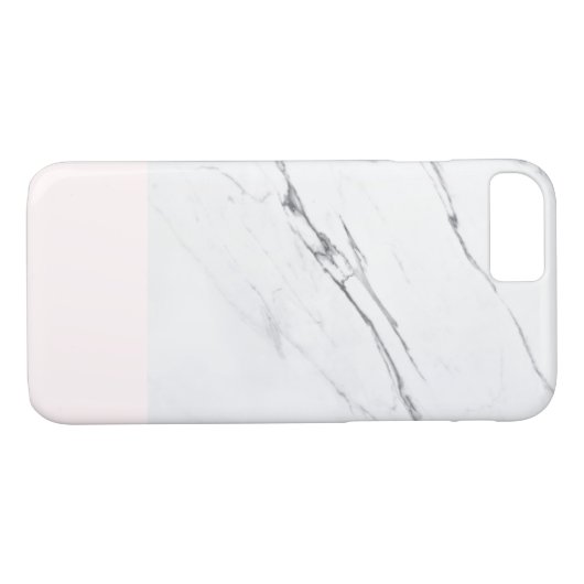 Moderne witte marmer met roze accentkleur Case-Mate iPhone case (Achterkant (Horizontaal))