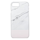 Moderne witte marmer met roze accentkleur Case-Mate iPhone case (Achterkant)