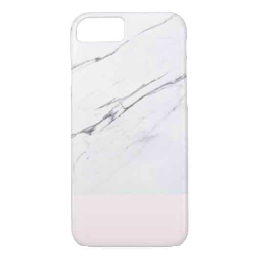 Moderne witte marmer met roze accentkleur Case-Mate iPhone case (Achterkant)