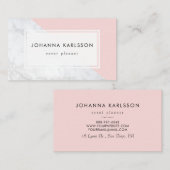 Moderne witte marmer met roze blokVisitekaartje Visitekaartje (Voorkant / Achterkant)