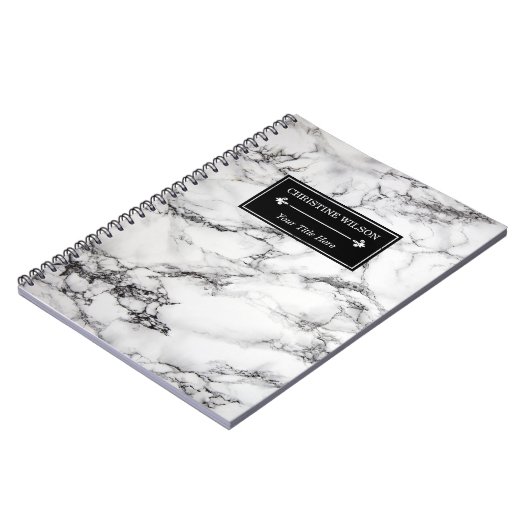 moderne witte marmer notitieboek (Linkerzijde)