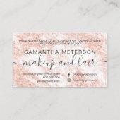 Moderne witte marmer roos goudglittertypografie kortingskaartje (Achterkant)