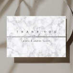Moderne witte marmer Silver Glitter Hartelijk dank Bedankkaart<br><div class="desc">Moderne witte en grijze faux marmer met zilveren glitter dank u uw kaart. Voor meer geavanceerde aanpassing van dit ontwerp,  te klikken gelieve de "meer"verbinding aanpassen. Overeenkomende objecten zijn ook beschikbaar.</div>