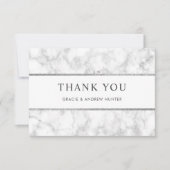 Moderne witte marmer Silver Glitter Hartelijk dank Bedankkaart (Voorkant)
