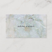 Moderne witte marmer Silver Glitter Iridescent Visitekaartje (Voorkant)