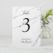 Moderne witte marmer | Tafelnummerkaarten Kaart (Staand voorkant)