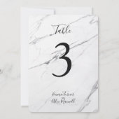 Moderne witte marmer | Tafelnummerkaarten Kaart (Achterkant)
