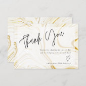 Moderne witte marmer Vrijgezellenfeest - Hartelijk Bedankkaart (Voorkant / Achterkant)