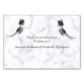 Moderne witte marmer zwarte Abstracte tafelkaarten Kaart (Achterkant)