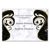 Moderne witte marmer zwarte Abstracte tafelkaarten Kaart (Achterkant)