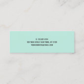 Moderne witte marmer zwarte mint groene nagels mini visitekaartje (Achterkant)