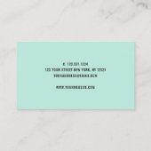 Moderne witte marmer zwarte mint groene nagels visitekaartje (Achterkant)