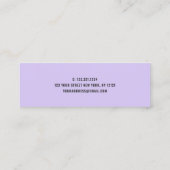 Moderne witte marmer zwarte paarse nagels mini mini visitekaartje (Achterkant)