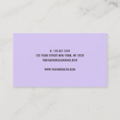 Moderne  witte marmer zwarte paarse nagels visitekaartje (Achterkant)