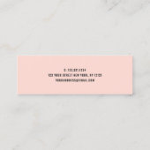 Moderne witte marmer zwarte zwarte roze nagels mini visitekaartje (Achterkant)