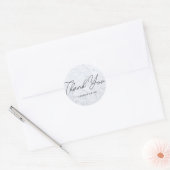 Moderne witte marmeren bedankje ronde sticker (Envelop)