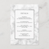 Moderne Witte Marmeren Bruiloft Details Behuizing  Informatiekaartje (Voorkant)