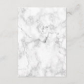 Moderne Witte Marmeren Bruiloft Details Behuizing  Informatiekaartje (Achterkant)