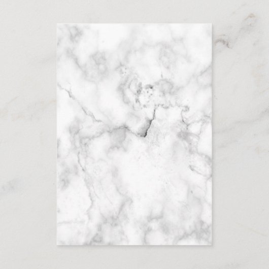 Moderne Witte Marmeren Bruiloft Details Behuizing  Informatiekaartje (Achterkant)