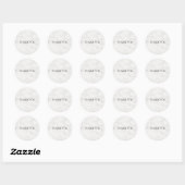 Moderne witte marmeren elegante dankjewelsjabloon ronde sticker (Vel)