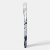 Moderne witte marmeren hoes - Elegante zwarte stro (Achterkant / Links)