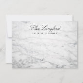 Moderne Witte Marmeren Luxe Designer Flat Notecard Notitiekaartje (Voorkant)