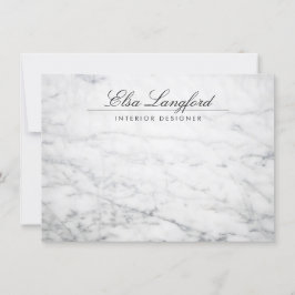 Moderne Witte Marmeren Luxe Designer Flat Notecard Notitiekaartje
