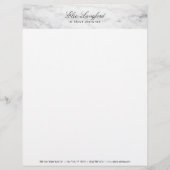 Moderne Witte Marmeren Luxe Designer Letterhead Briefhoofd Sjabloon (Voorkant)