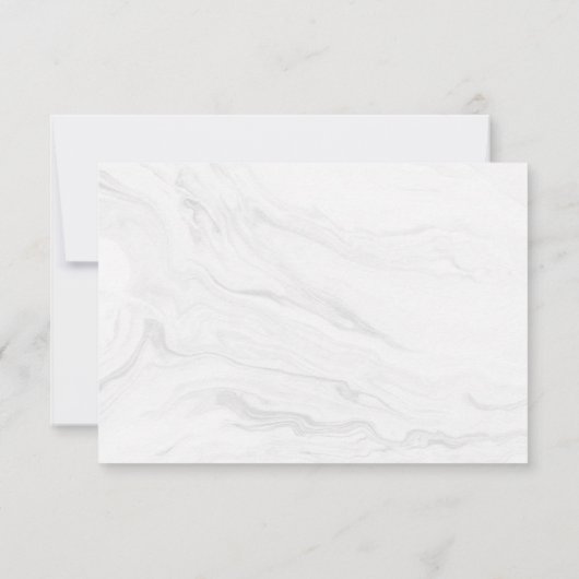 Moderne witte marmeren roze gouden script trouw-RS RSVP Kaartje (Achterkant)