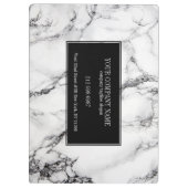 Moderne witte marmeren steen met zwarte achtergron klembord (Achterkant)