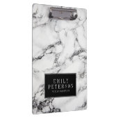 Moderne witte marmeren steen met zwarte achtergron klembord (Rechts)