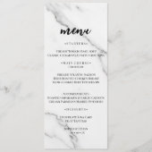 Moderne witte marmeren textuur trouwmenu kaart (Voorkant)