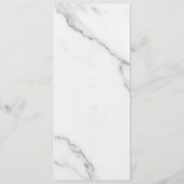 Moderne witte marmeren textuur trouwmenu kaart (Achterkant)