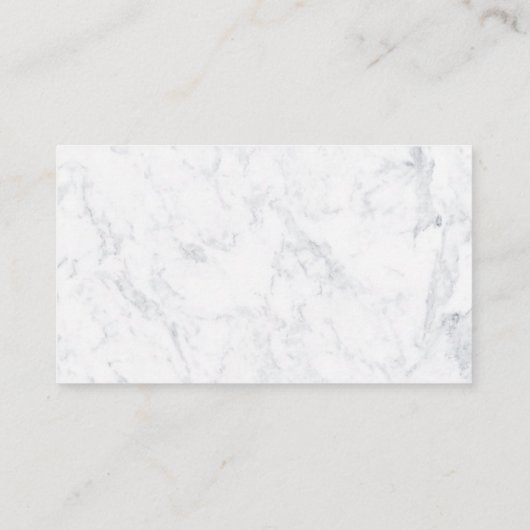 Moderne witte marmermedia visitekaartje (Achterkant)