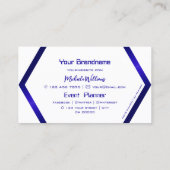 Moderne, witte, meetbare blauwe schimmelaar visitekaartje (Achterkant)