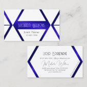 Moderne, witte meetkundige blauwe schimmer Profess Visitekaartje (Voorkant / Achterkant)