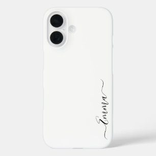 Moderne witte meisjesprint trendy iPhone 16 hoesje