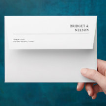 Moderne witte minimalistische A7 5x7 bruiloft