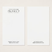 Moderne witte minimalistische aangepaste display K Visitekaartje (Voorkant /achterkant)