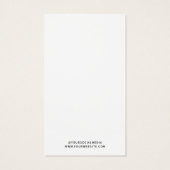 Moderne witte minimalistische aangepaste display K Visitekaartje (Achterkant)