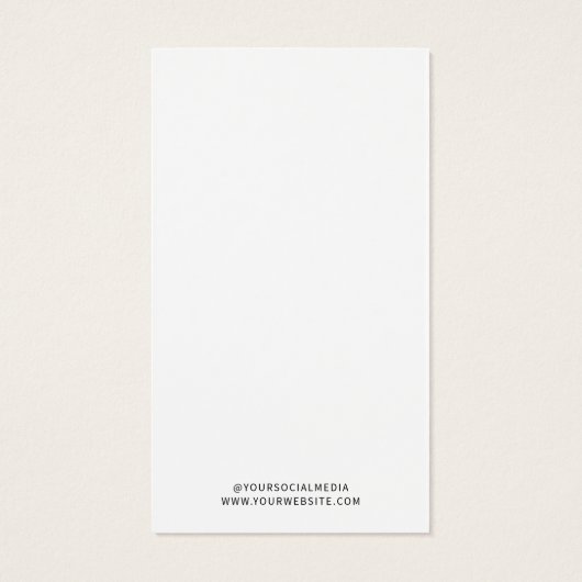 Moderne witte minimalistische aangepaste display K Visitekaartje (Achterkant)