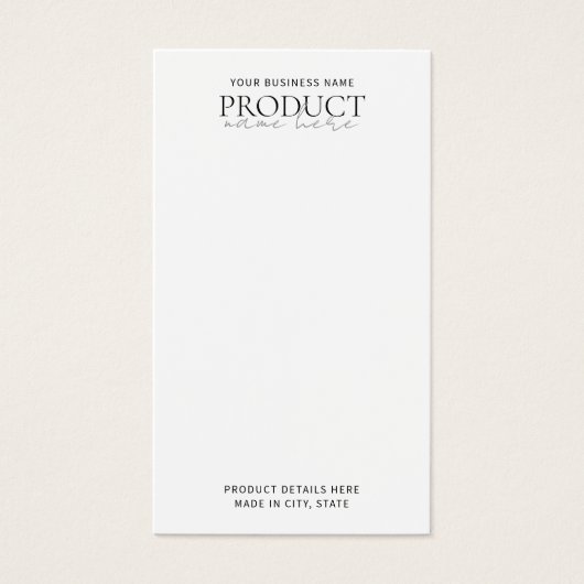 Moderne witte minimalistische aangepaste display K Visitekaartje (Voorkant)