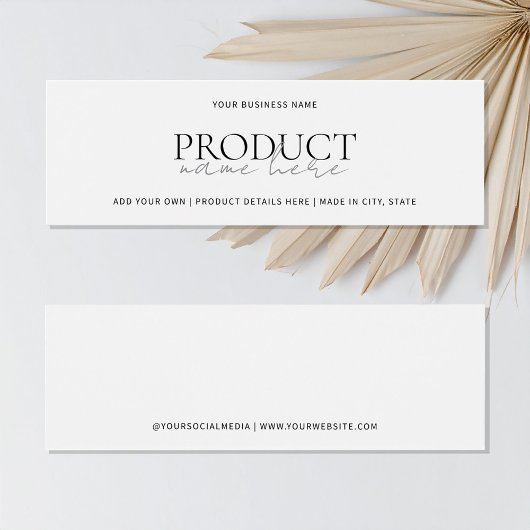 Moderne witte minimalistische aangepaste product h mini visitekaartjes