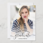 Moderne witte minimalistische afstuderen van manus kaart (Voorkant)