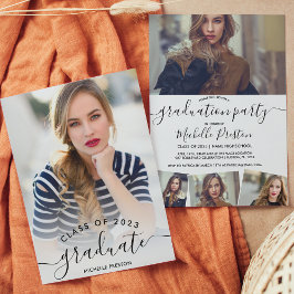 Moderne witte minimalistische afstuderen van manus kaart